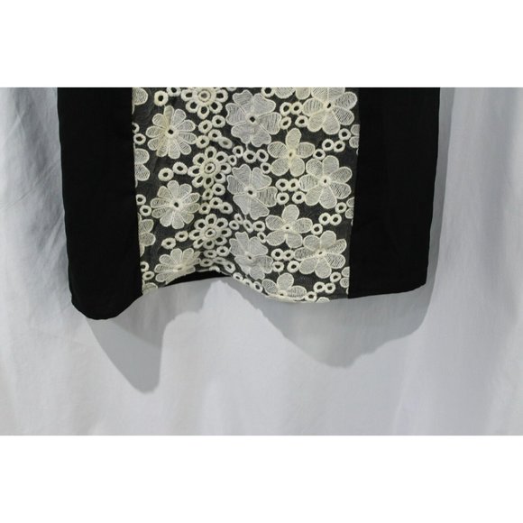 Annabella Womens Black White Floral Lace Inset Sleeveless Dress M NWT FLAW - Picture 4 of 8